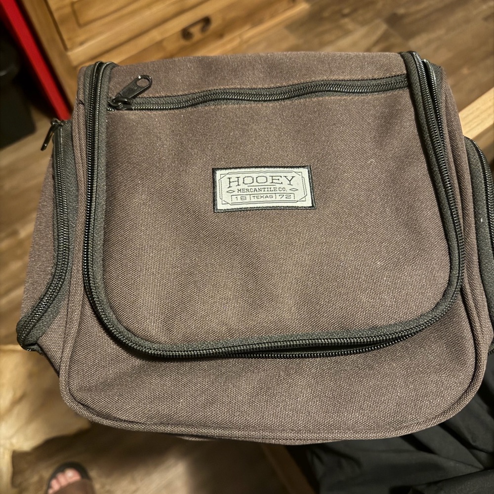 Hooey Brown Canvas Travel Toiletry Bag